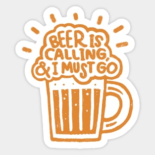 Beer is Calling Sticker